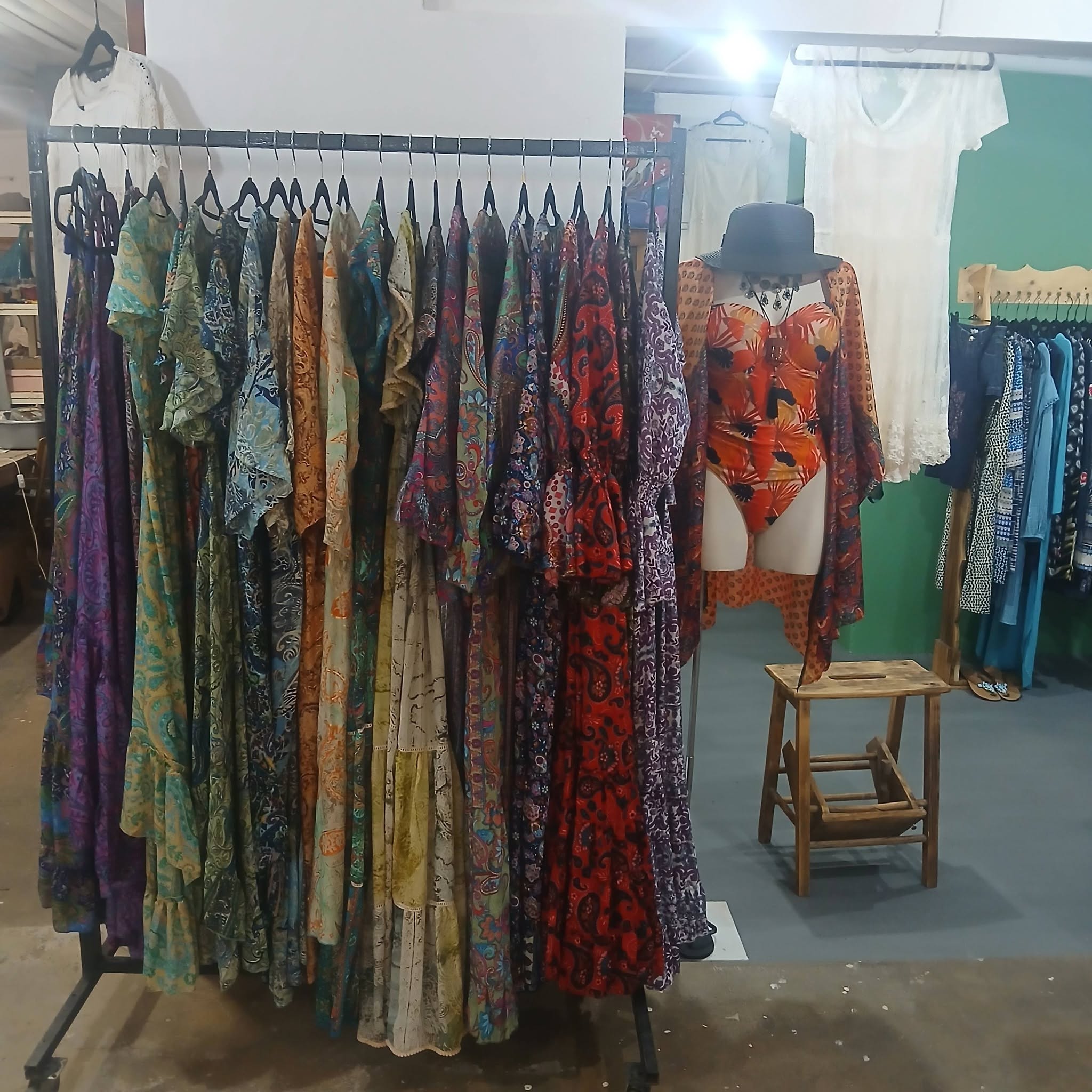 Curated apparel on display