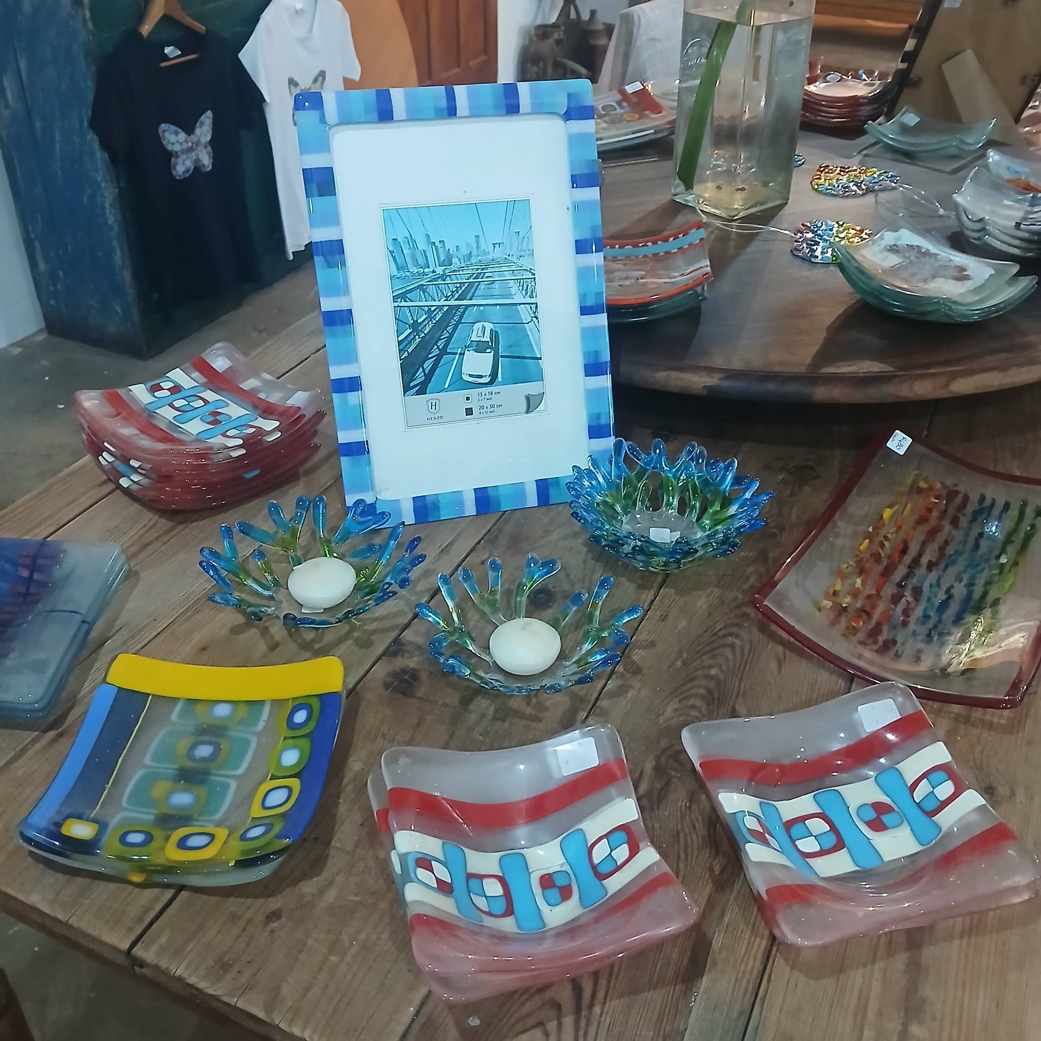 Handmade fused glass dishes and art