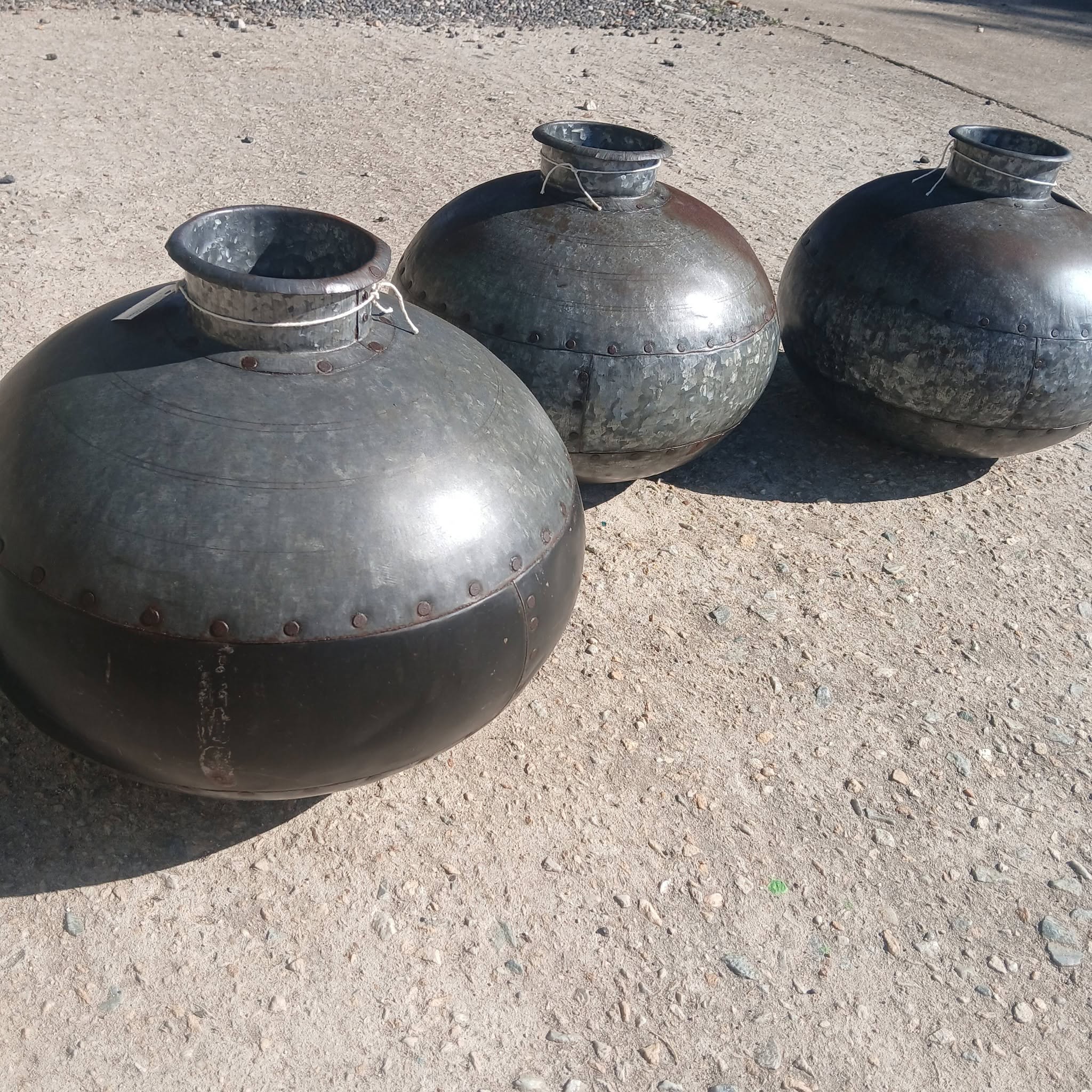 Vintage metal vessels