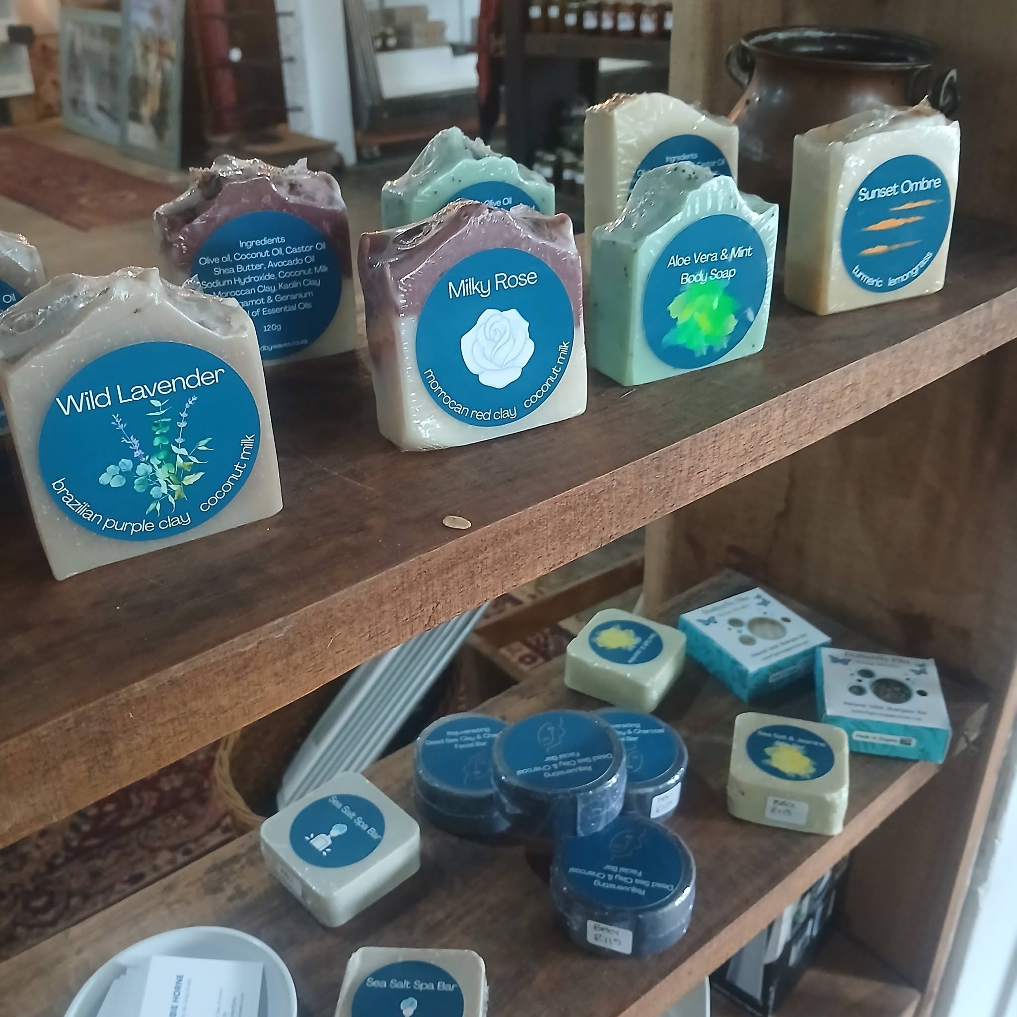 Handcrafted soaps on display